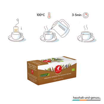 Preview: Julius Meinl Bio Tee Darjeeling Queens Blend, Schwarztee, Ziehzeit